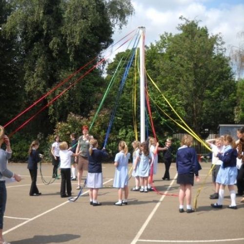 Newborough Church of England Primary School - Maypole Dancing - 2011